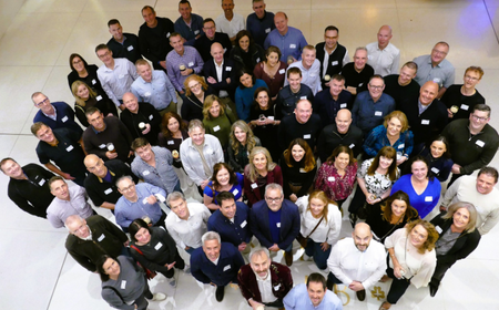 Group photo of UCD Engineering Class of 1995 alumni gathered for their 30-year reunion at University College Dublin.